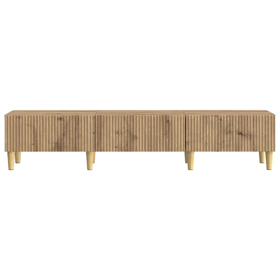 TV-kast Artisanaal eiken 147 x 34,5 x 30 cm Bewerkt hout