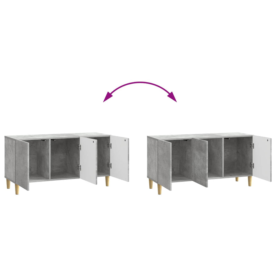 TV-kast Betongrijs 99 x 34,5 x 50 cm Bewerkt hout