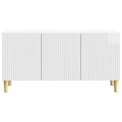 TV-kast Hoogglans Wit 99 x 34,5 x 50 cm Bewerkt hout