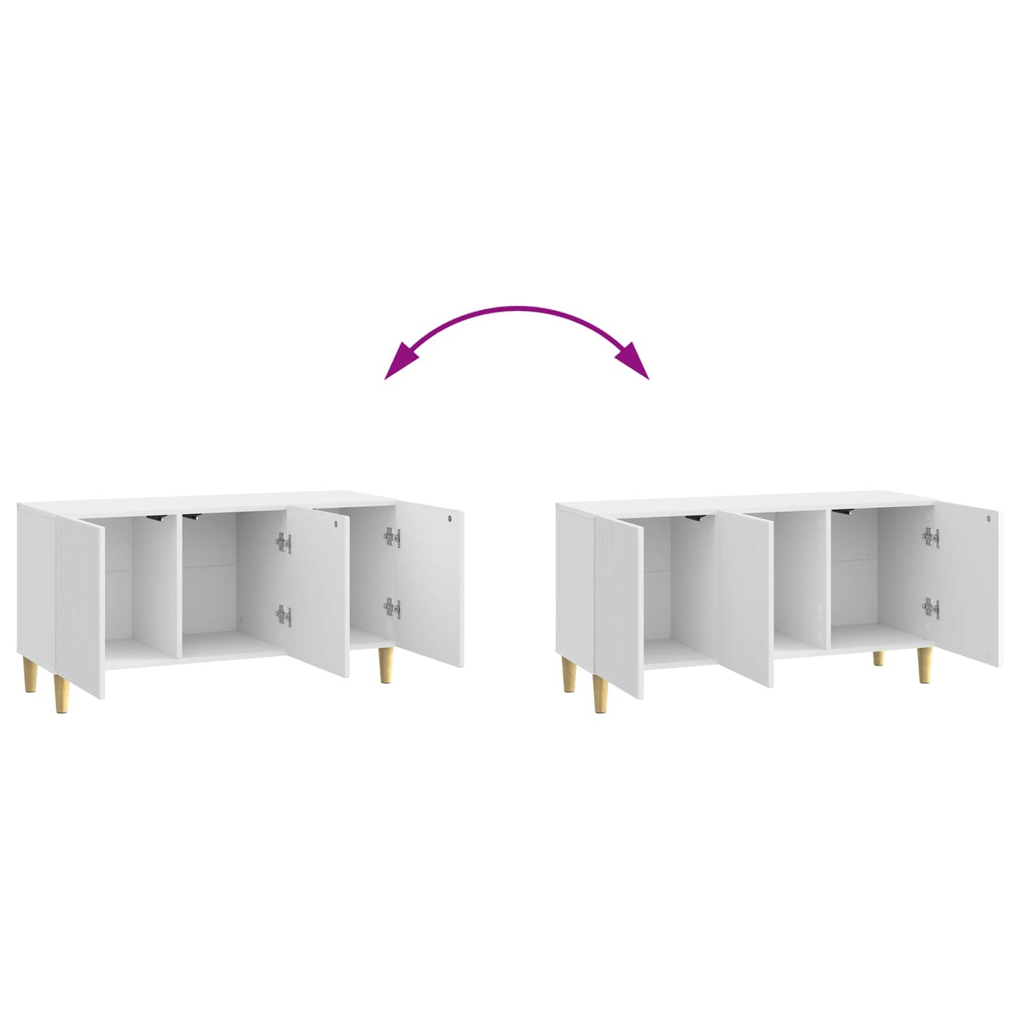 TV-kast Hoogglans Wit 99 x 34,5 x 50 cm Bewerkt hout