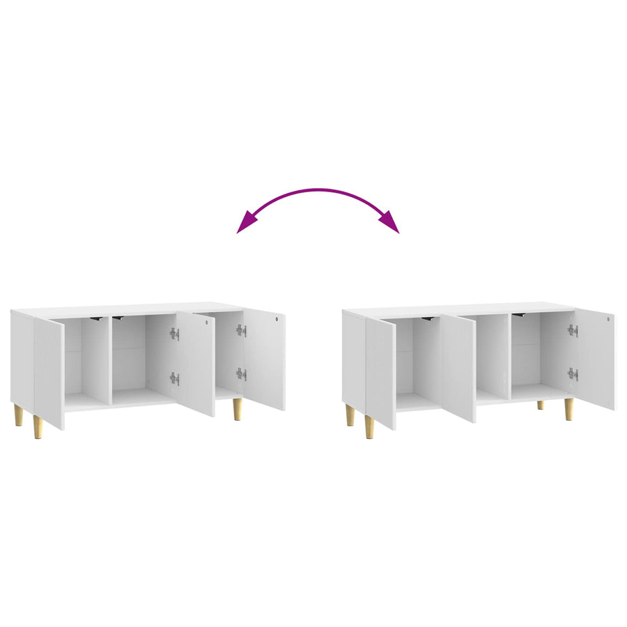 TV-kast Hoogglans Wit 99 x 34,5 x 50 cm Bewerkt hout