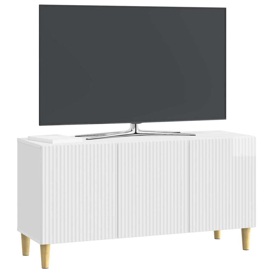 TV-kast Hoogglans Wit 99 x 34,5 x 50 cm Bewerkt hout