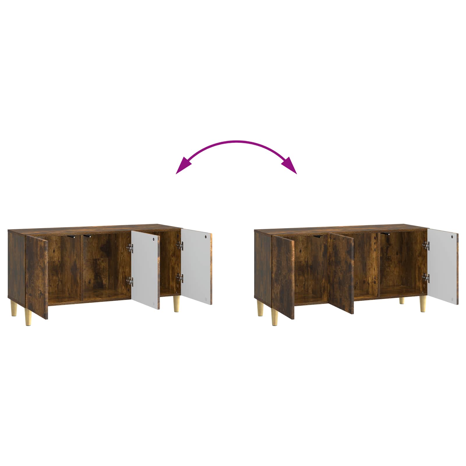 TV-kast Gerookt eiken 99 x 34,5 x 50 cm Bewerkt hout