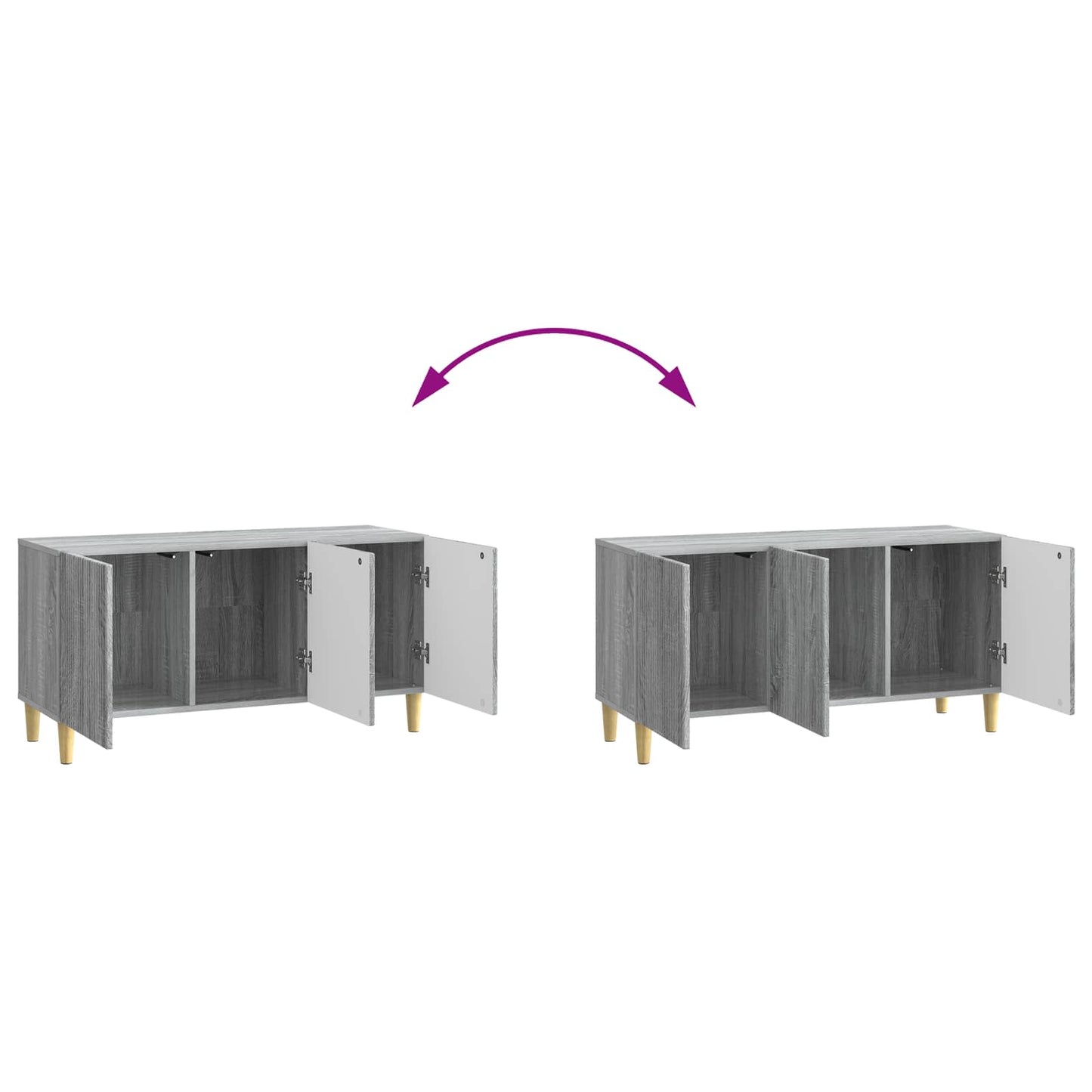 TV-kast Grijs sonoma 99 x 34,5 x 50 cm Bewerkt hout
