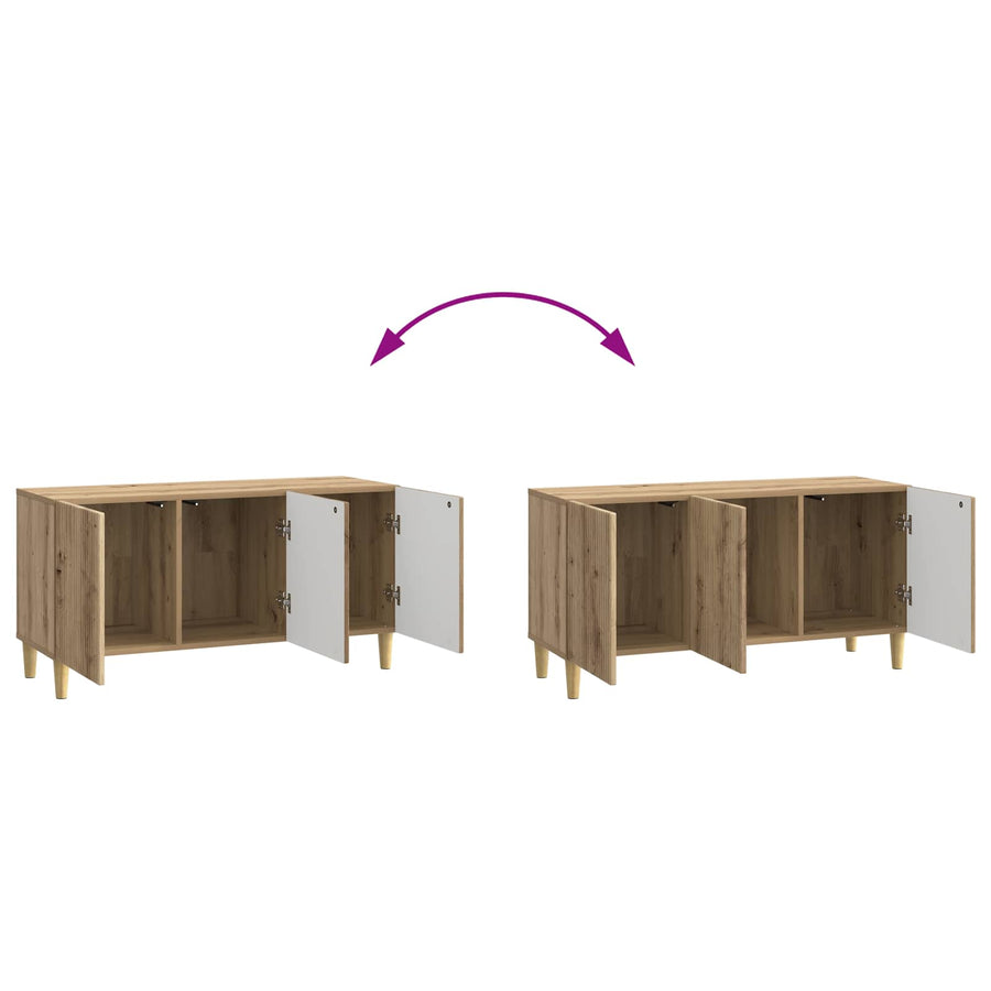 TV-kast Artisanaal eiken 99 x 34,5 x 50 cm Bewerkt hout
