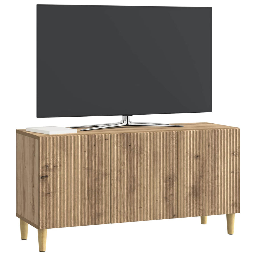 TV-kast Artisanaal eiken 99 x 34,5 x 50 cm Bewerkt hout