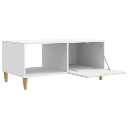 Salontafel Wit 90 x 50 x 40 cm Bewerkt hout