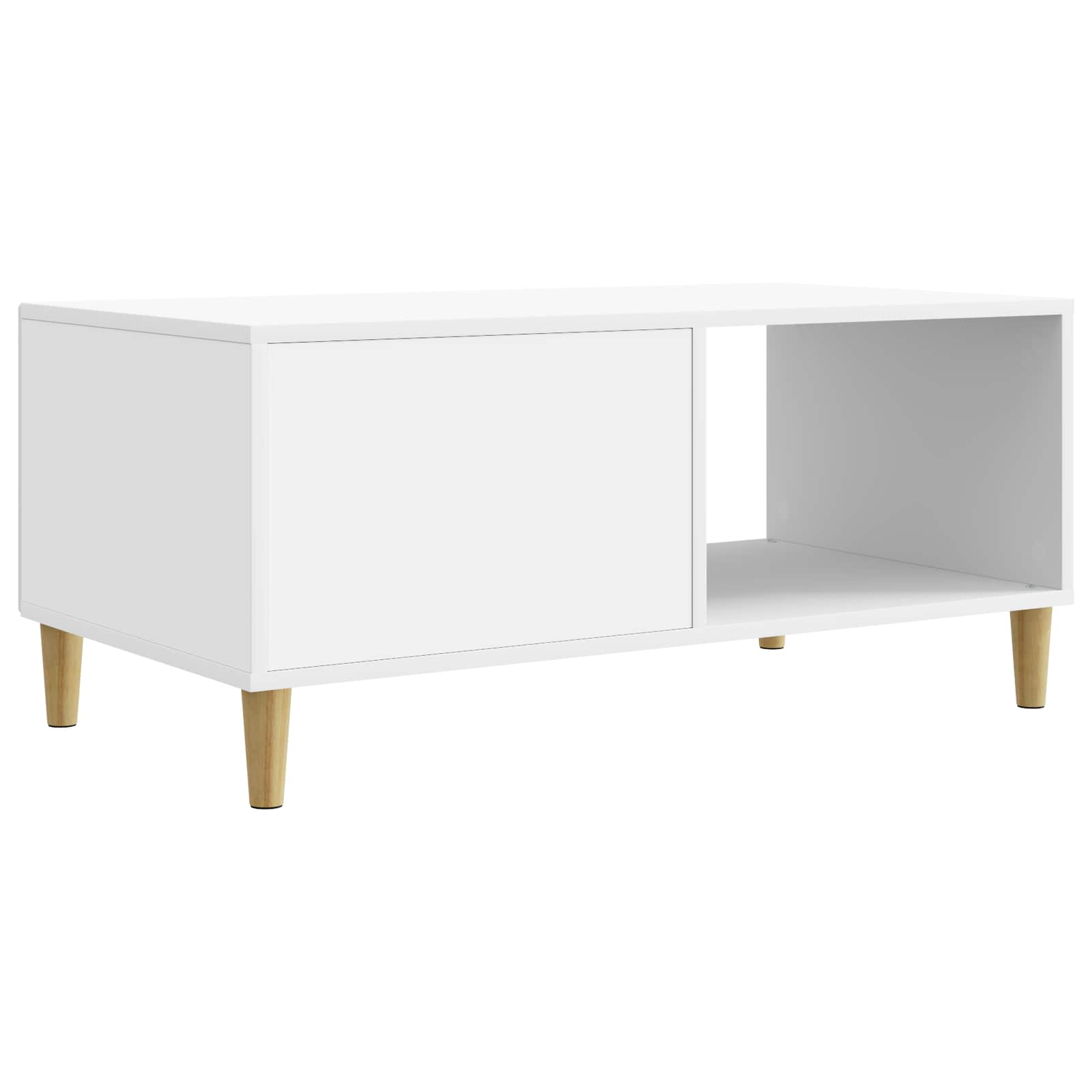 Salontafel Wit 90 x 50 x 40 cm Bewerkt hout