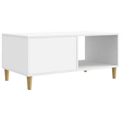 Salontafel Wit 90 x 50 x 40 cm Bewerkt hout