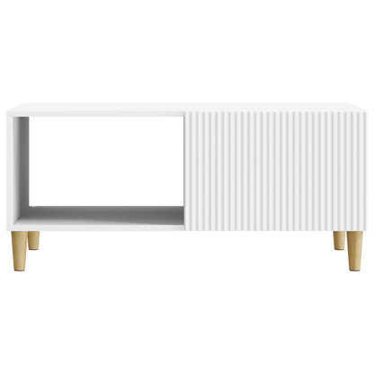 Salontafel Wit 90 x 50 x 40 cm Bewerkt hout