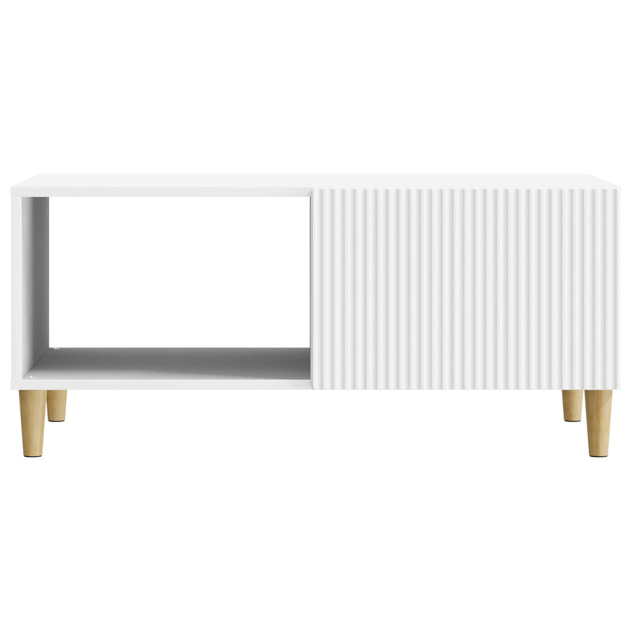 Salontafel Wit 90 x 50 x 40 cm Bewerkt hout