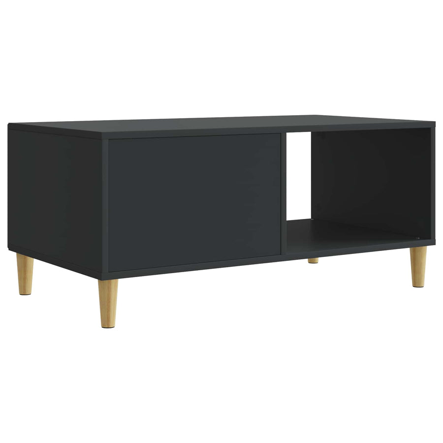 Salontafel Zwart 90 x 50 x 40 cm Bewerkt hout