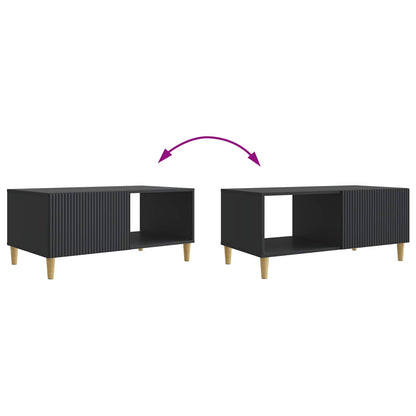 Salontafel Zwart 90 x 50 x 40 cm Bewerkt hout