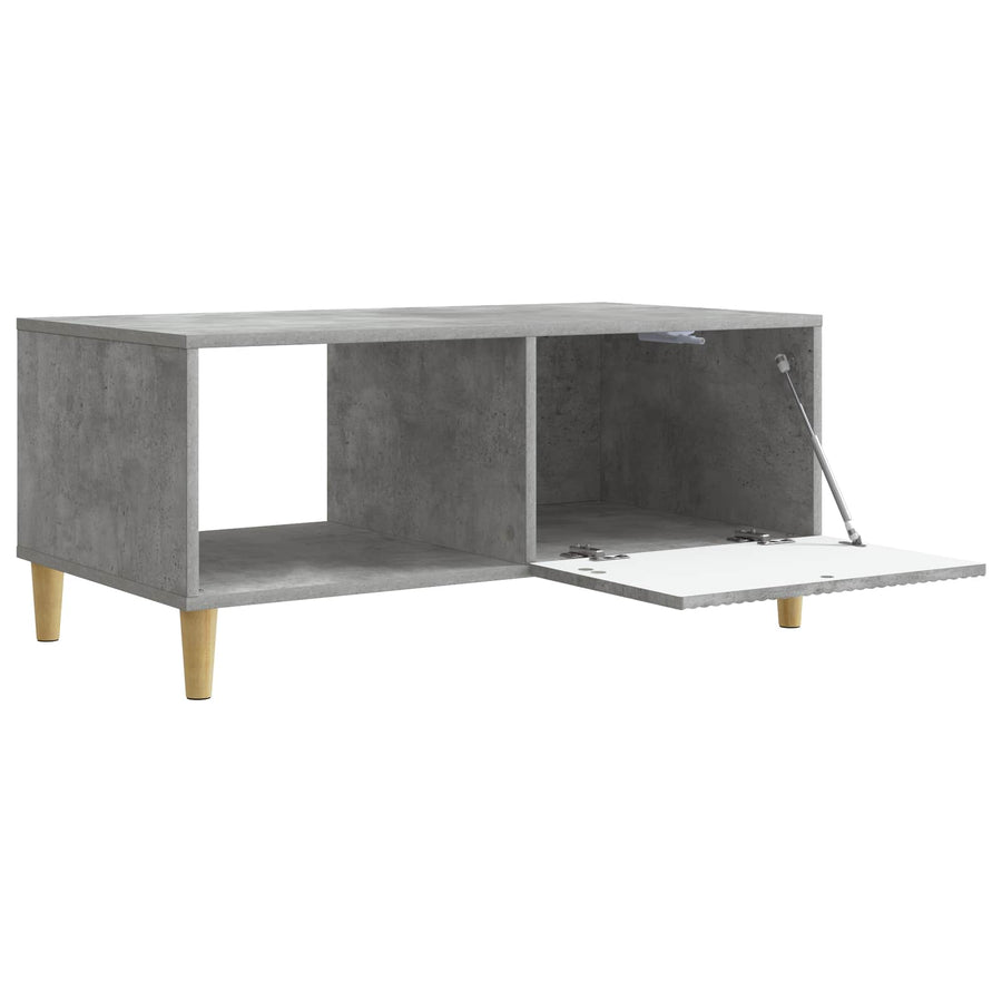Salontafel Betongrijs 90 x 50 x 40 cm Bewerkt hout