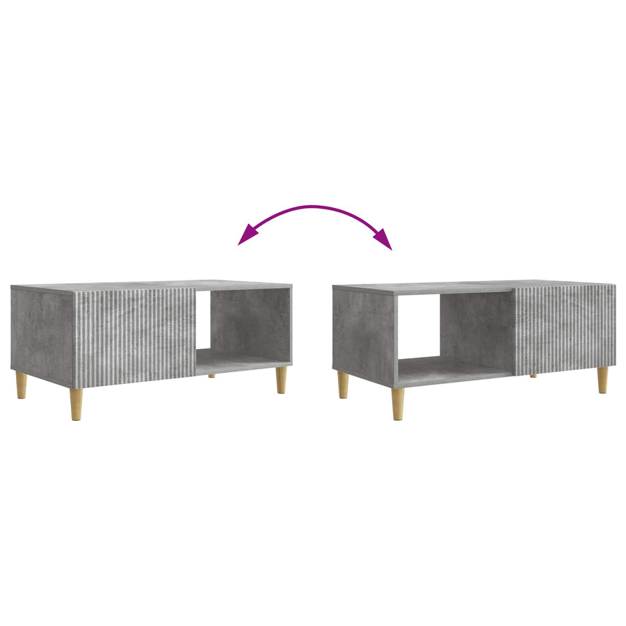 Salontafel Betongrijs 90 x 50 x 40 cm Bewerkt hout