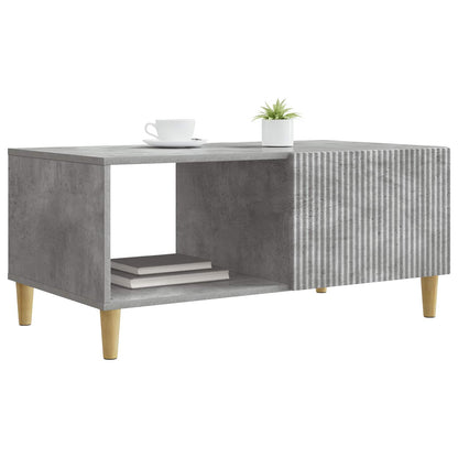 Salontafel Betongrijs 90 x 50 x 40 cm Bewerkt hout