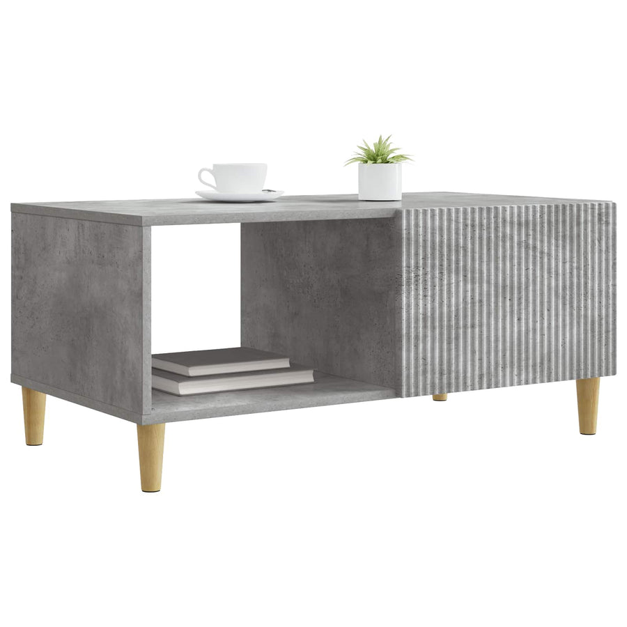 Salontafel Betongrijs 90 x 50 x 40 cm Bewerkt hout