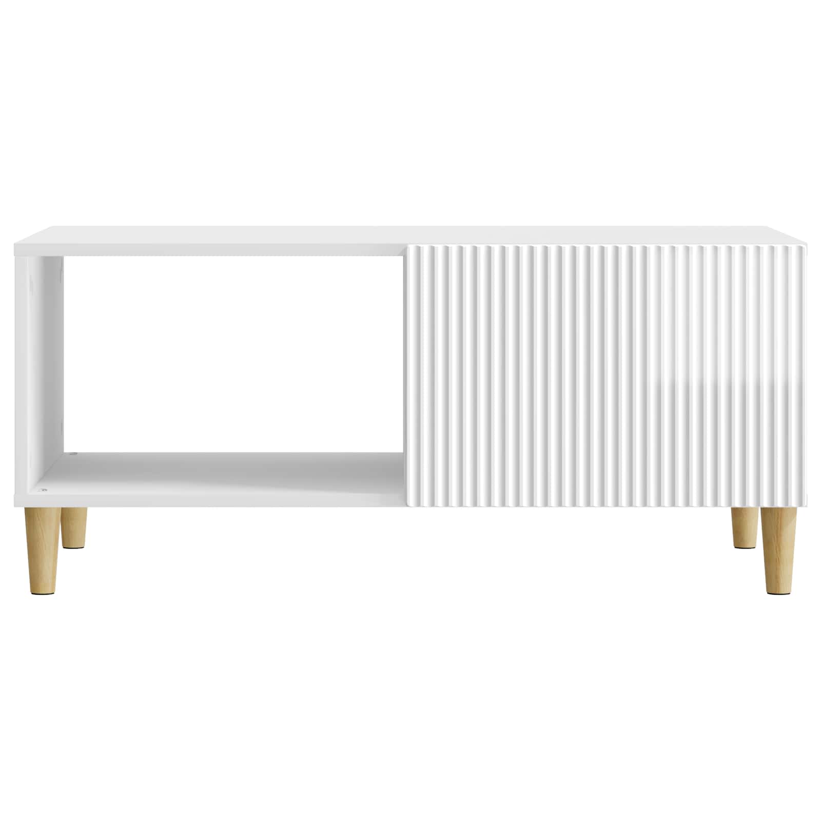 Salontafel Hoogglans Wit 90 x 50 x 40 cm Bewerkt hout