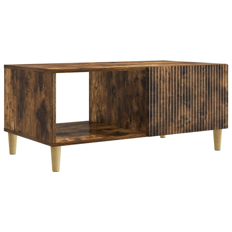 Salontafel Gerookt eiken 90 x 50 x 40 cm Bewerkt hout