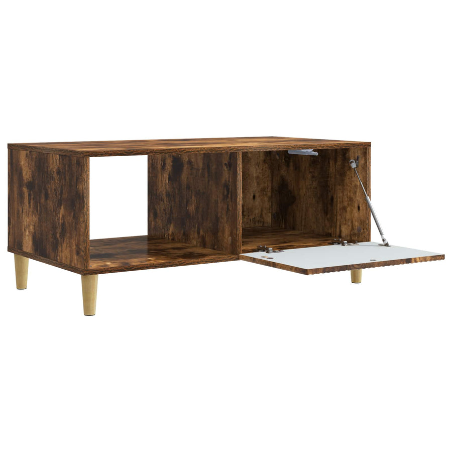 Salontafel Gerookt eiken 90 x 50 x 40 cm Bewerkt hout