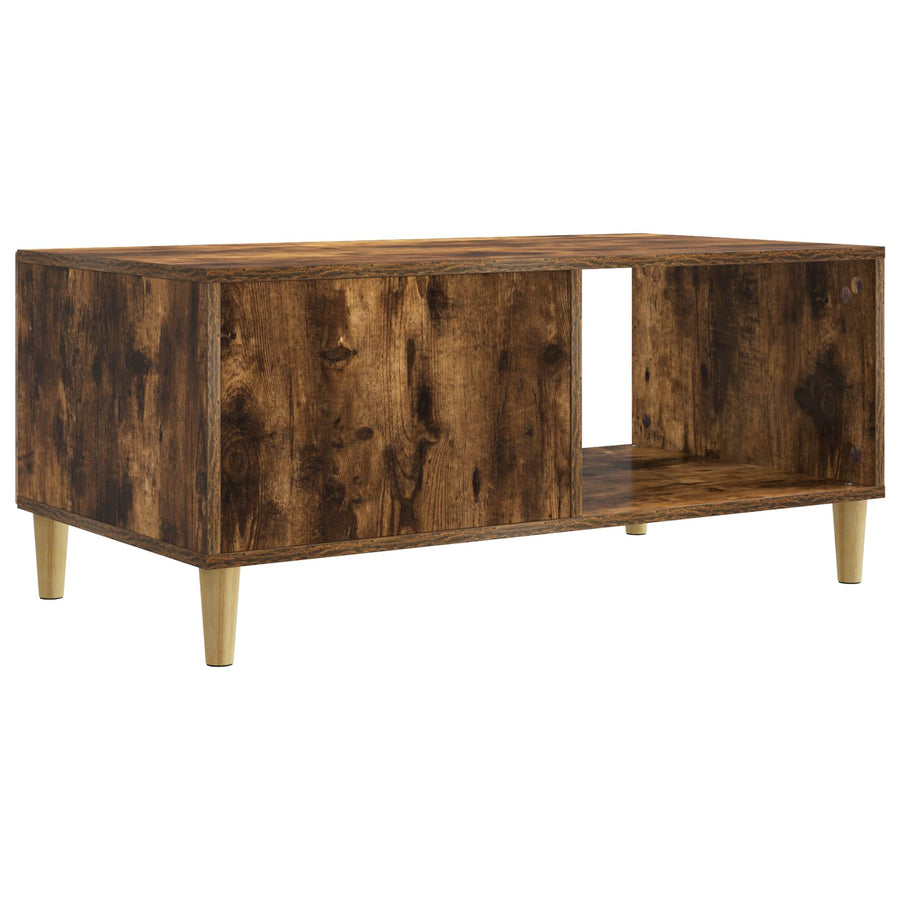 Salontafel Gerookt eiken 90 x 50 x 40 cm Bewerkt hout