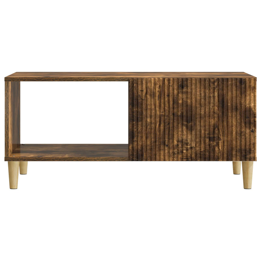 Salontafel Gerookt eiken 90 x 50 x 40 cm Bewerkt hout
