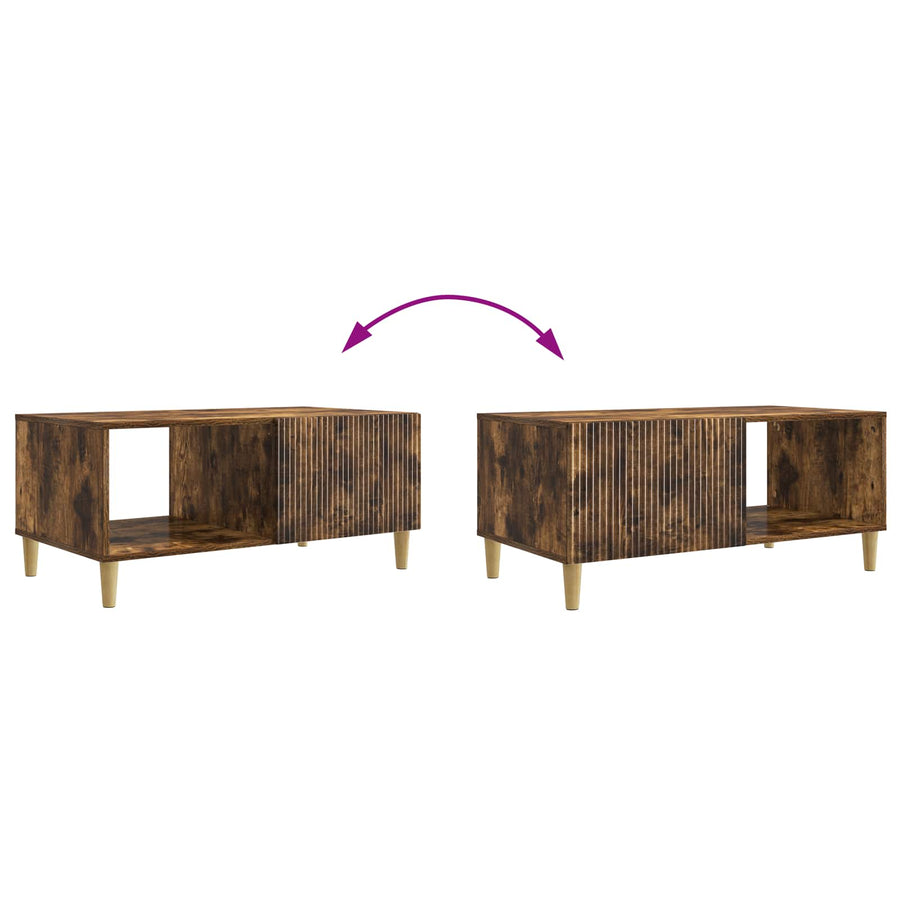 Salontafel Gerookt eiken 90 x 50 x 40 cm Bewerkt hout