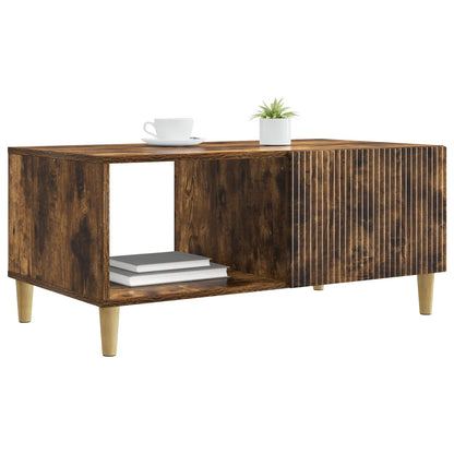 Salontafel Gerookt eiken 90 x 50 x 40 cm Bewerkt hout