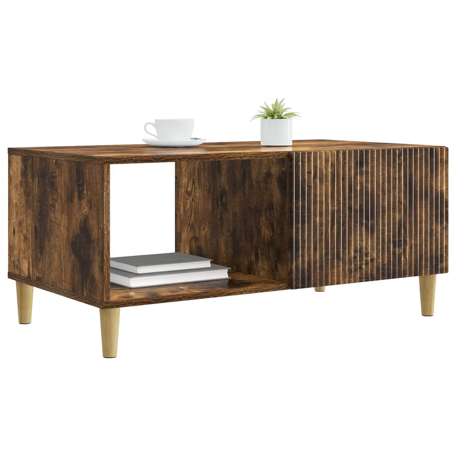 Salontafel Gerookt eiken 90 x 50 x 40 cm Bewerkt hout
