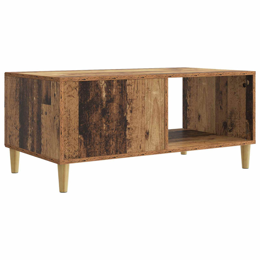 Salontafel Oud hout 90 x 50 x 40 cm Bewerkt hout