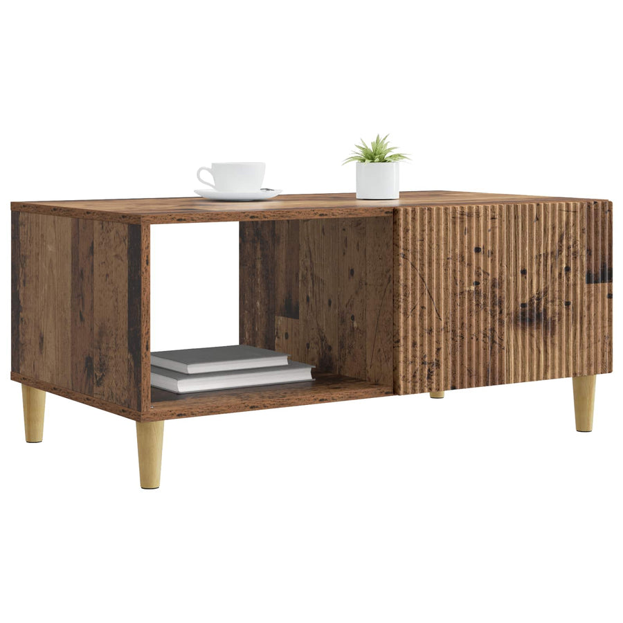 Salontafel Oud hout 90 x 50 x 40 cm Bewerkt hout