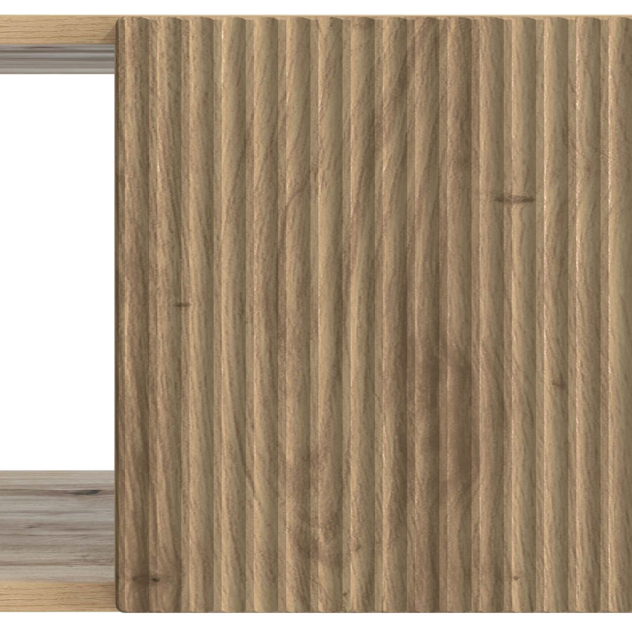 Salontafel Artisanaal eiken 90 x 50 x 40 cm Bewerkt hout