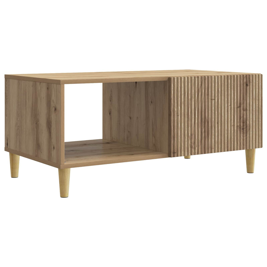 Salontafel Artisanaal eiken 90 x 50 x 40 cm Bewerkt hout