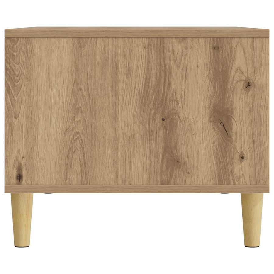 Salontafel Artisanaal eiken 90 x 50 x 40 cm Bewerkt hout