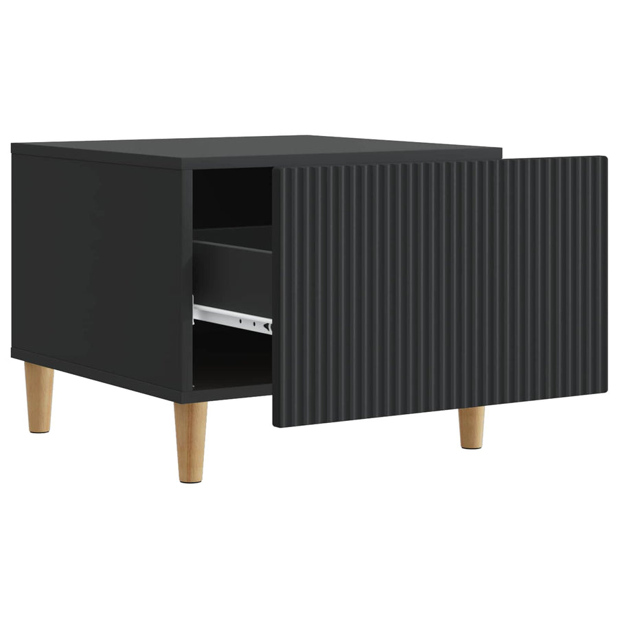 Salontafel met lade Zwart 49 x 50 x 40 cm Bewerkt hout