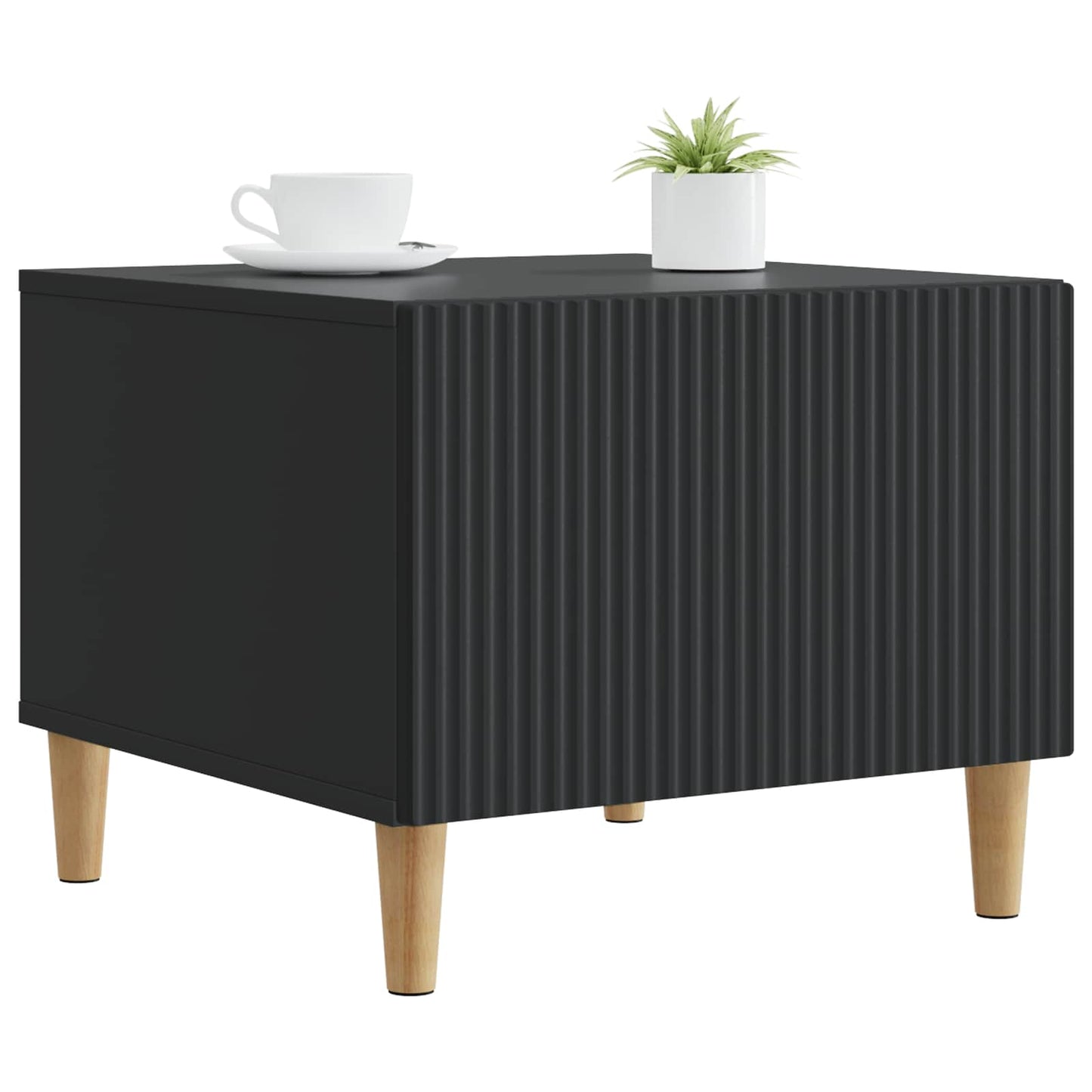 Salontafel met lade Zwart 49 x 50 x 40 cm Bewerkt hout
