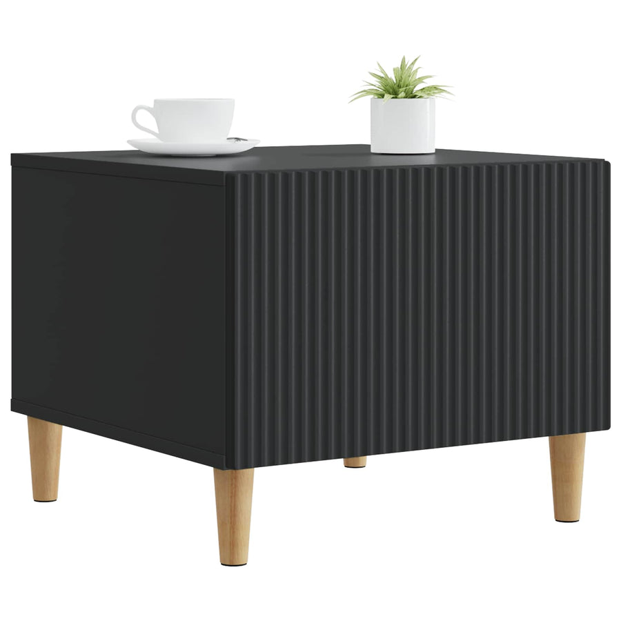 Salontafel met lade Zwart 49 x 50 x 40 cm Bewerkt hout