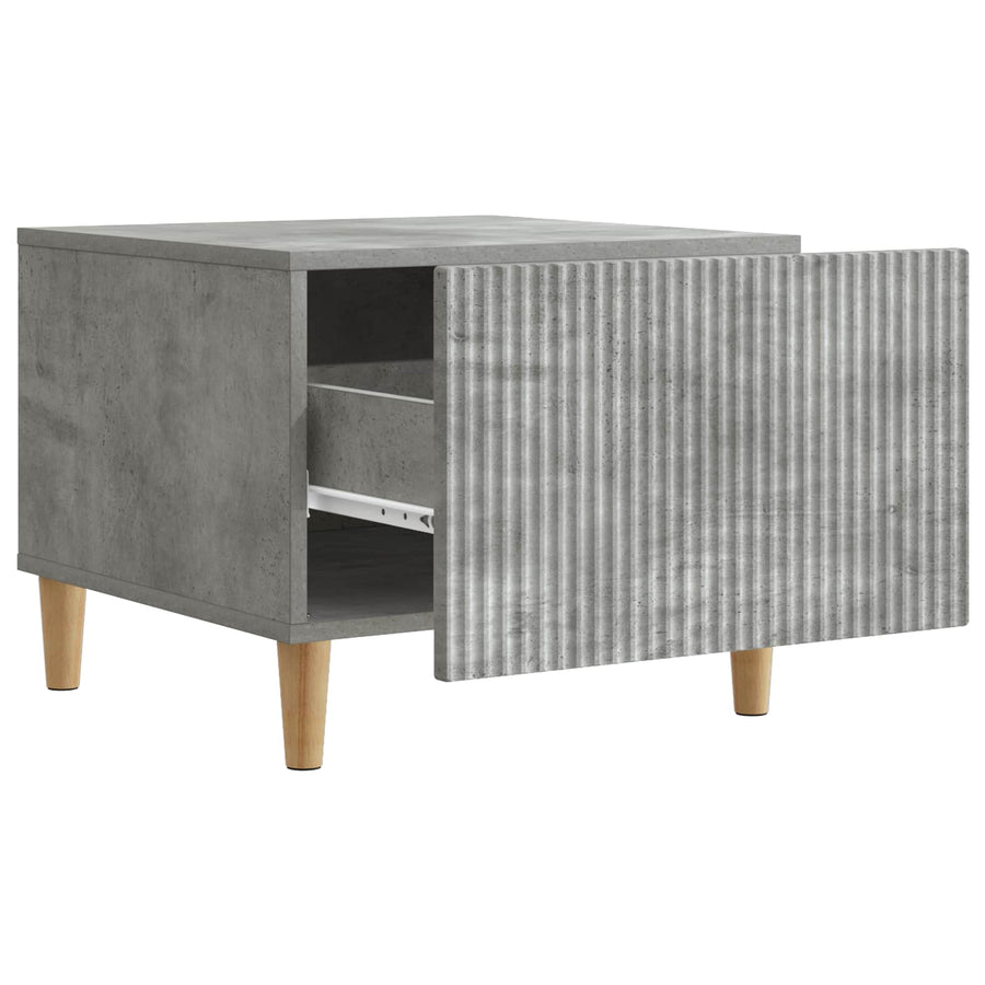 Salontafel met lade Betongrijs 49 x 50 x 40 cm Bewerkt hout