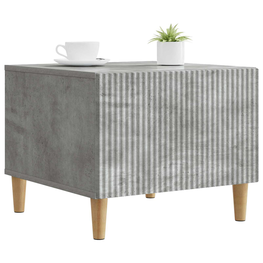 Salontafel met lade Betongrijs 49 x 50 x 40 cm Bewerkt hout