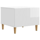 Salontafel hoogglans wit 49x50x40 cm bewerkt hout
