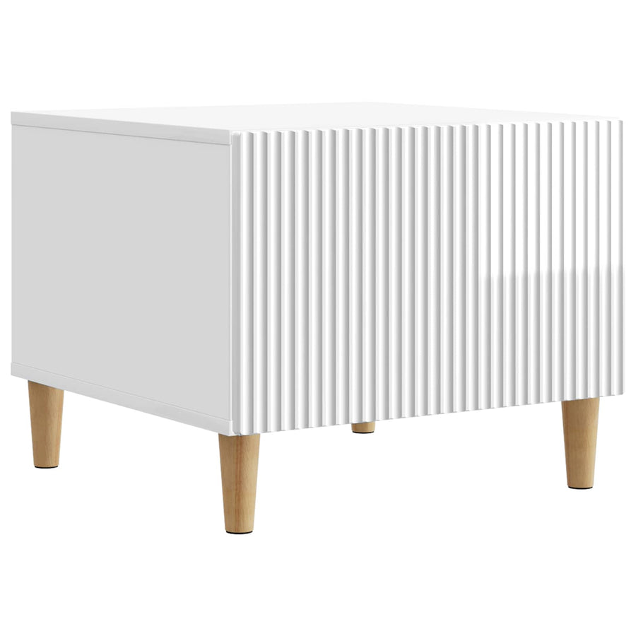 Salontafel met lade Hoogglans Wit 49 x 50 x 40 cm Bewerkt hout