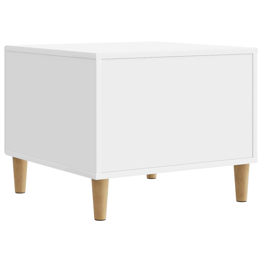 Salontafel met lade Hoogglans Wit 49 x 50 x 40 cm Bewerkt hout