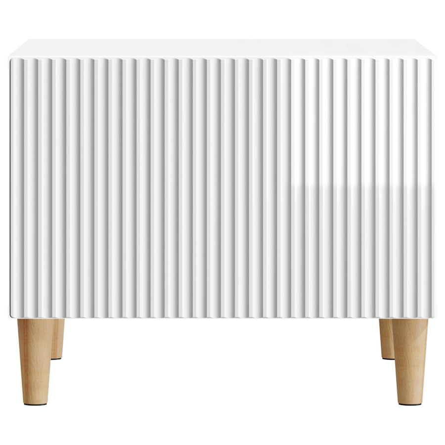 Salontafel met lade Hoogglans Wit 49 x 50 x 40 cm Bewerkt hout