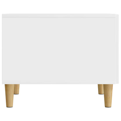 Salontafel met lade Hoogglans Wit 49 x 50 x 40 cm Bewerkt hout