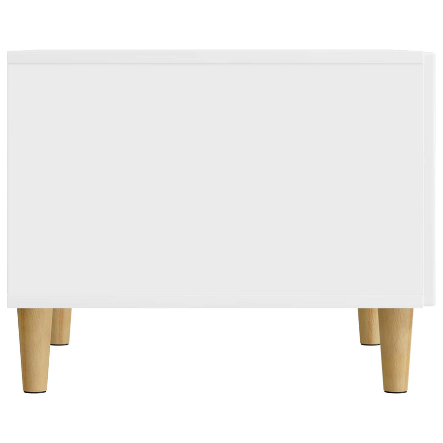 Salontafel met lade Hoogglans Wit 49 x 50 x 40 cm Bewerkt hout