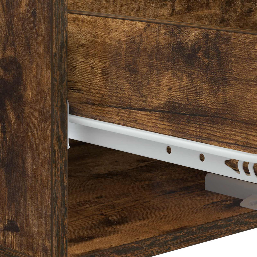 Salontafel met lade Gerookt eiken 49 x 50 x 40 cm Bewerkt hout