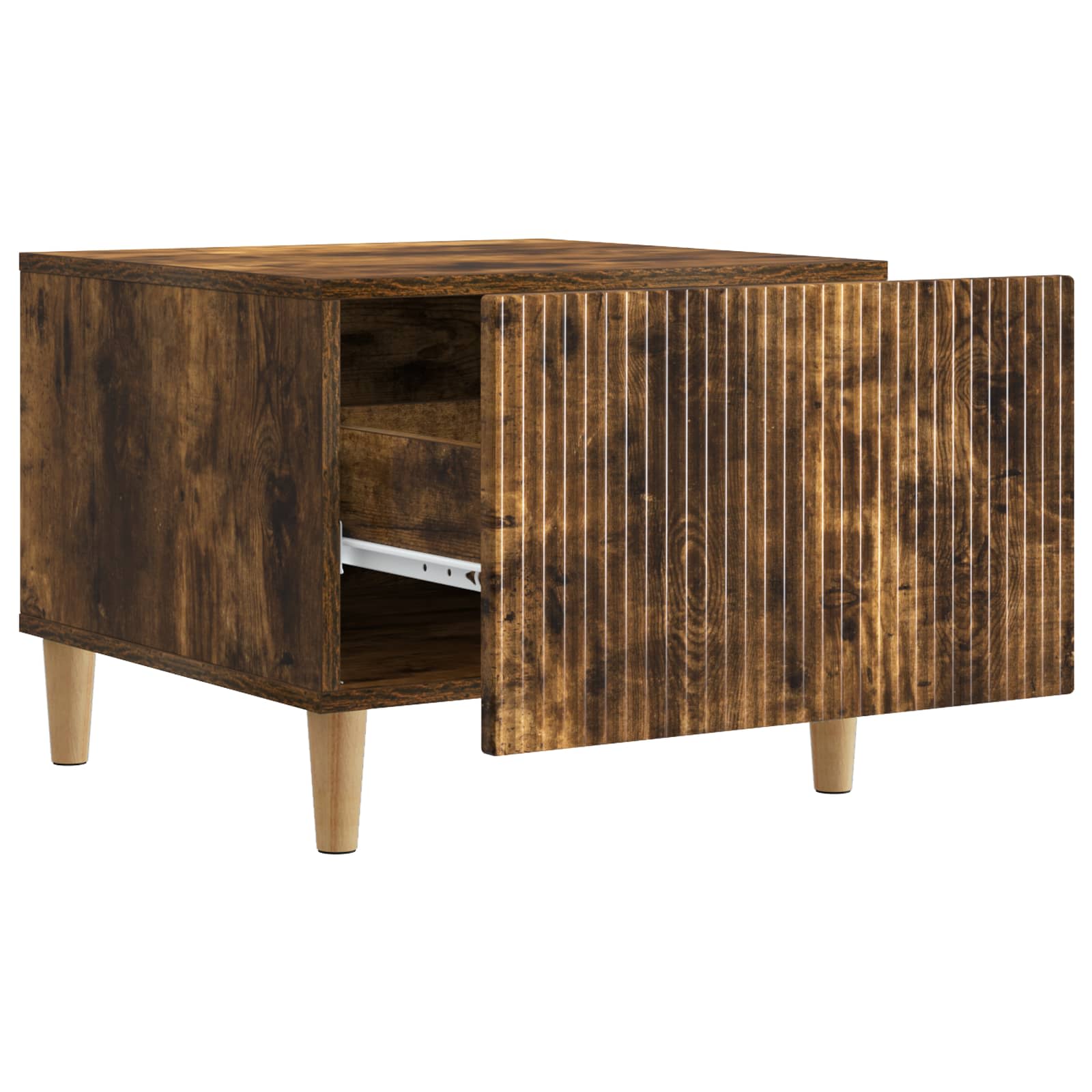 Salontafel met lade Gerookt eiken 49 x 50 x 40 cm Bewerkt hout