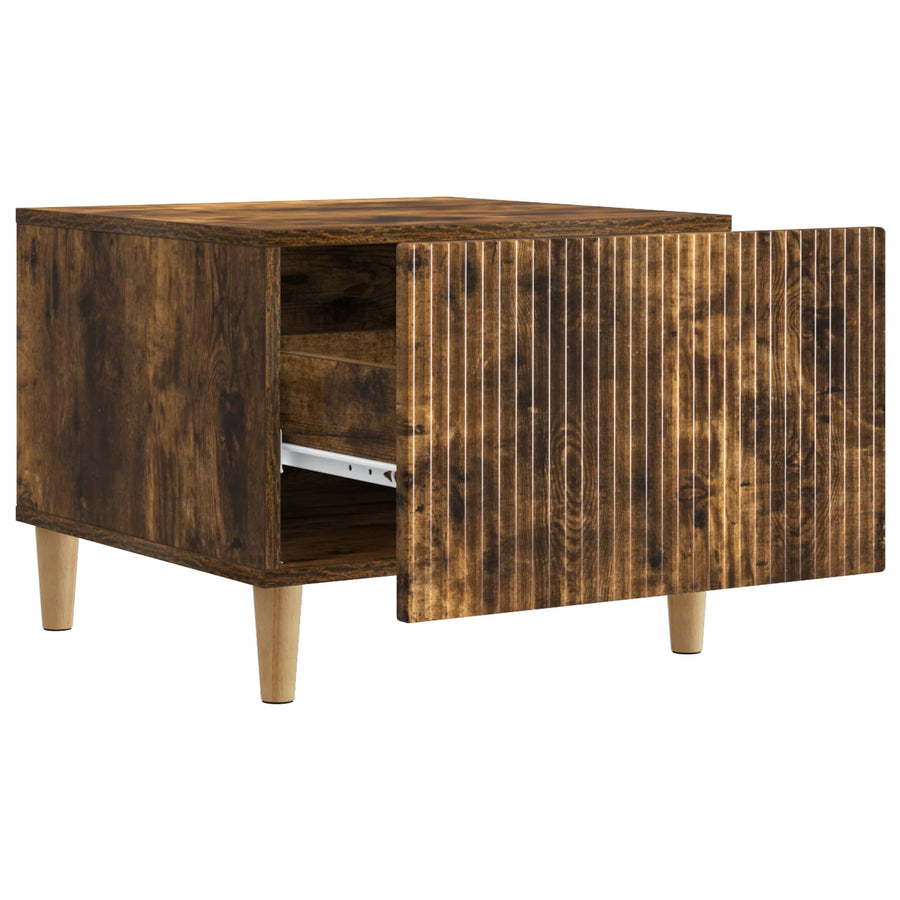 Salontafel met lade Gerookt eiken 49 x 50 x 40 cm Bewerkt hout
