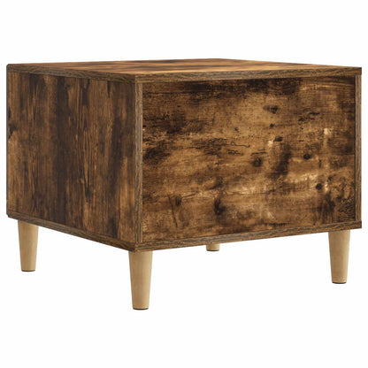 Salontafel met lade Gerookt eiken 49 x 50 x 40 cm Bewerkt hout