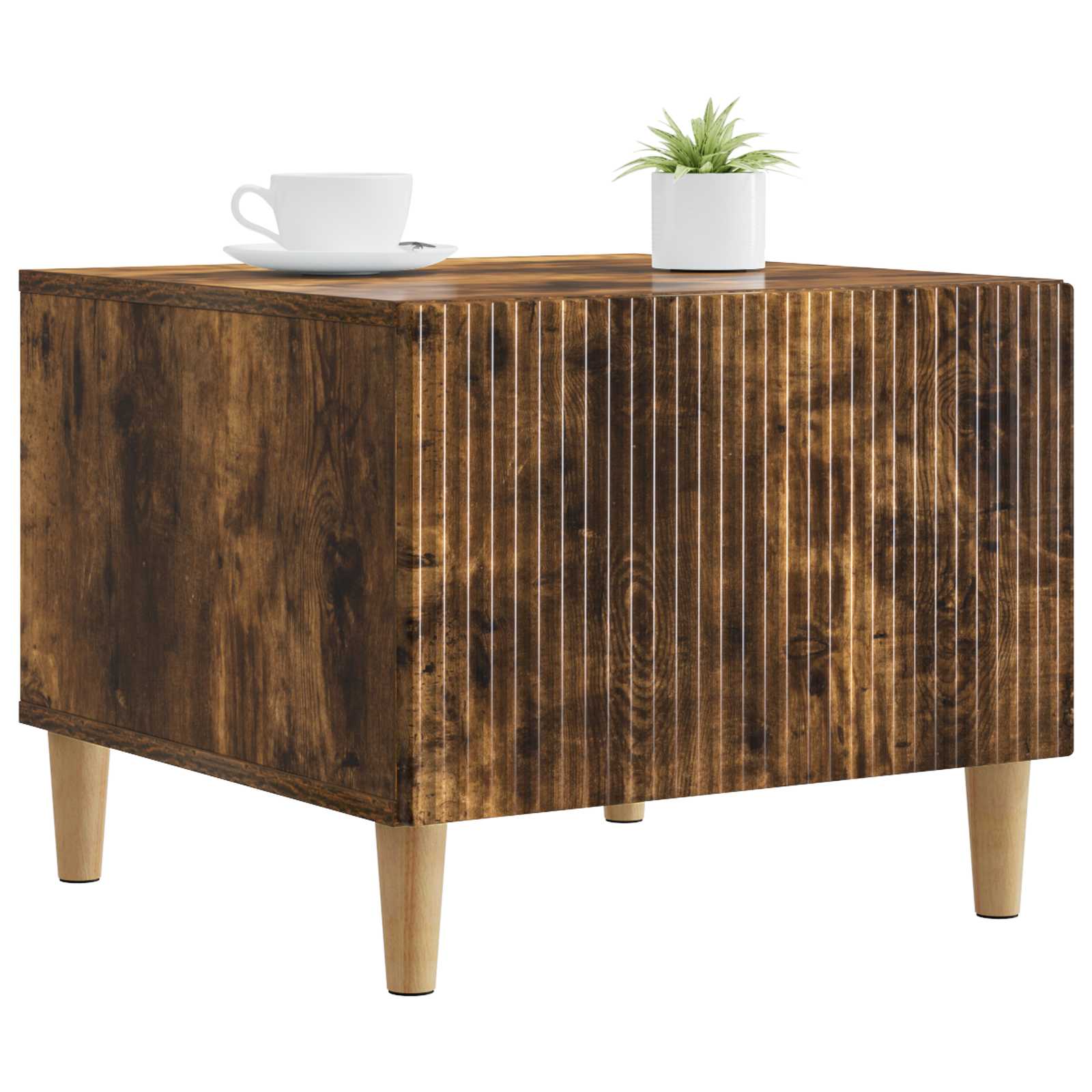 Salontafel met lade Gerookt eiken 49 x 50 x 40 cm Bewerkt hout